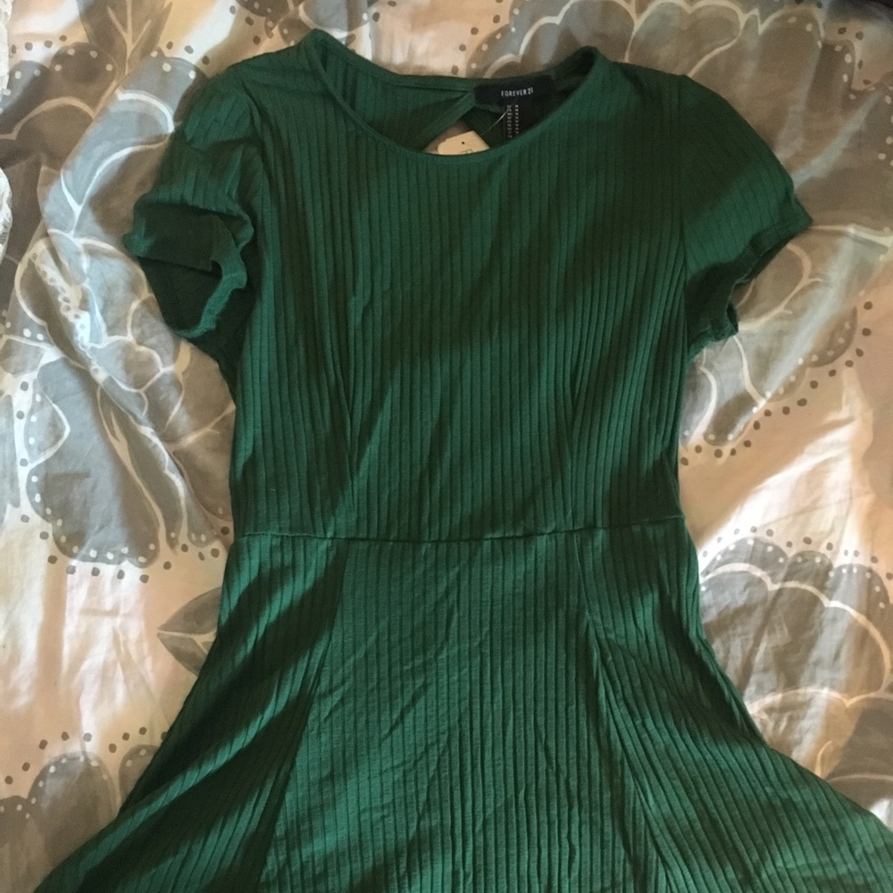 Green skater dress